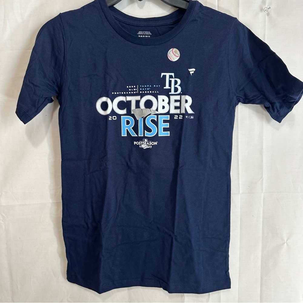 Tampa Bay Rays Fanatics Youth 2022 Postseason T-Shirt - Navy Med (10/12)